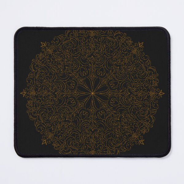 Item preview, a complex pattern of small yellow details in the shape of a circle designed and sold by AchtungStudio.