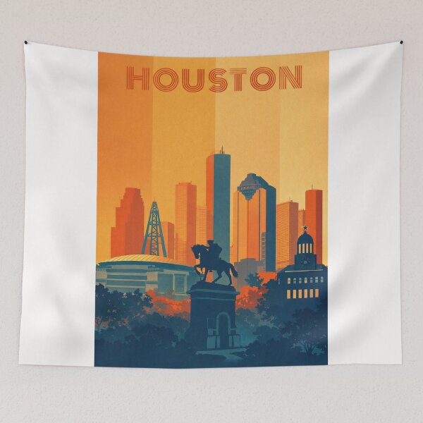 Item preview, Houston Texas Retro Skyline Sam Houston Monument designed and sold by Places On Earth.