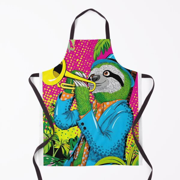 Item preview, Sloth Playing Trumpet in Vibrant Jungle Setting designed and sold by Artessie.