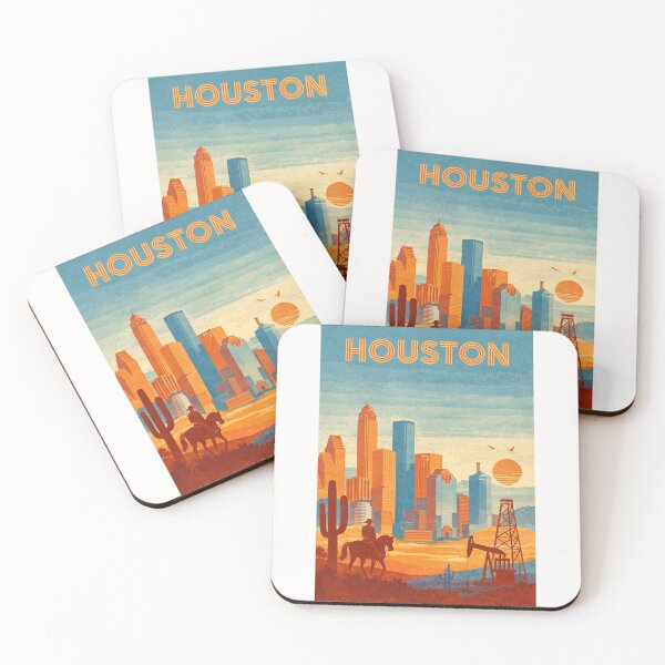 Item preview, Houston Texas Western Oilfield Skyline designed and sold by Places On Earth.