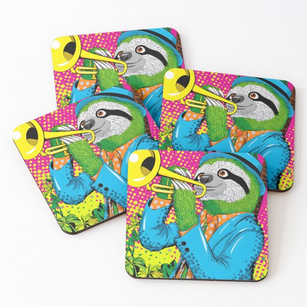 Item preview, Sloth Playing Trumpet in Vibrant Jungle Setting designed and sold by Artessie.