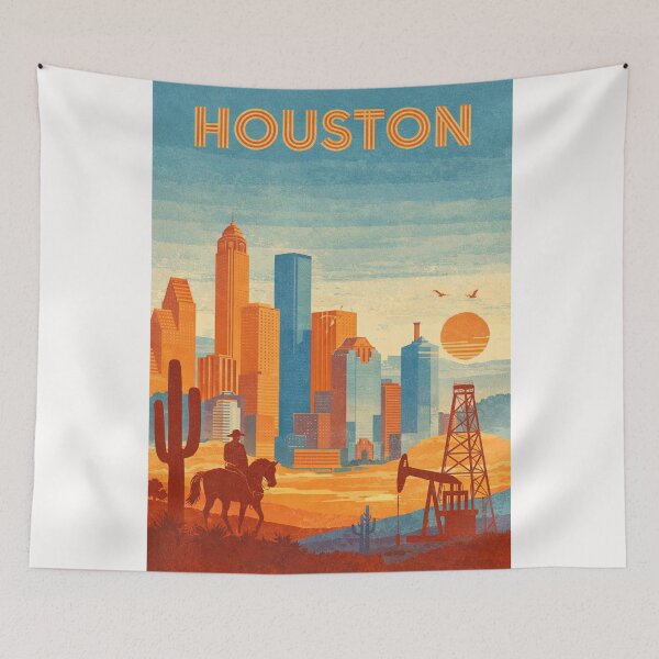 Item preview, Houston Texas Western Oilfield Skyline designed and sold by Places On Earth.