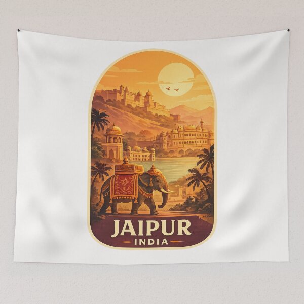 Item preview, Jaipur India Amber Fort Elephant Sunset designed and sold by Places On Earth.
