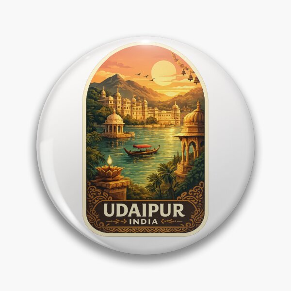 Item preview, Udaipur India Lake Palace Aravalli Sunset designed and sold by Places On Earth.