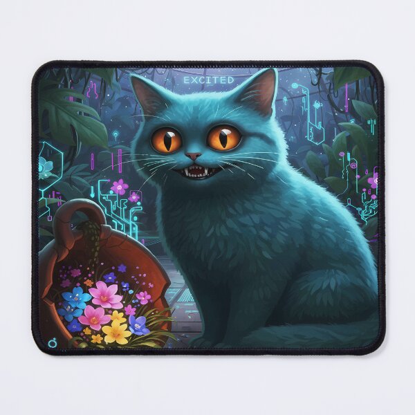 Item preview, Excited Blue Cat in Digital Garden designed and sold by Bensoncreatives.