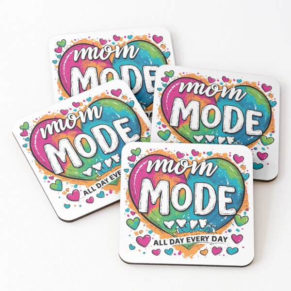 Item preview, "Mom Mode All Day Every Day" – Vibrant Rainbow Heart Illustration designed and sold by sanorastyle.