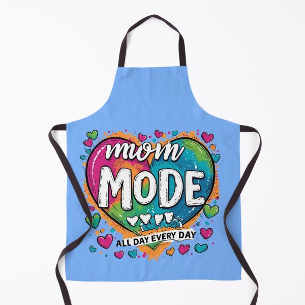 Item preview, "Mom Mode All Day Every Day" – Vibrant Rainbow Heart Illustration designed and sold by sanorastyle.