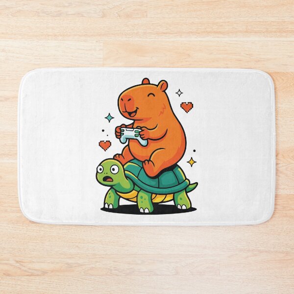 Item preview, Cute Capybara Gamer Riding Turtle Funny Kawaii Design designed and sold by kiralynstration.