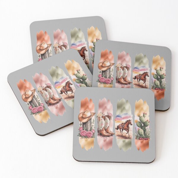 Item preview, Western Cowgirl Watercolor Set – Boots, Hat, Horse & Cactus Rustic Desert Aesthetic designed and sold by Bizertart.