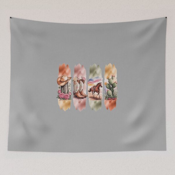 Item preview, Western Cowgirl Watercolor Set – Boots, Hat, Horse & Cactus Rustic Desert Aesthetic designed and sold by Bizertart.