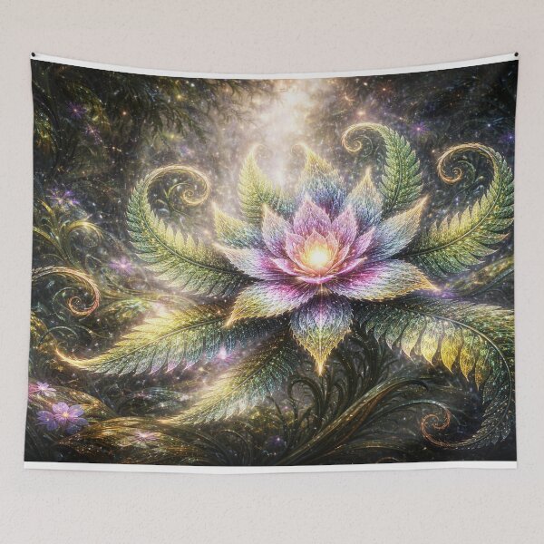 Item preview, Enchanted Fern Flower – Fractal Fantasy Botanical in Glowing Forest designed and sold by SpicyWind.