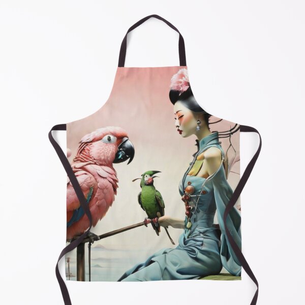 Item preview, Geisha with birds abstract designed and sold by Coolparrotgirl.