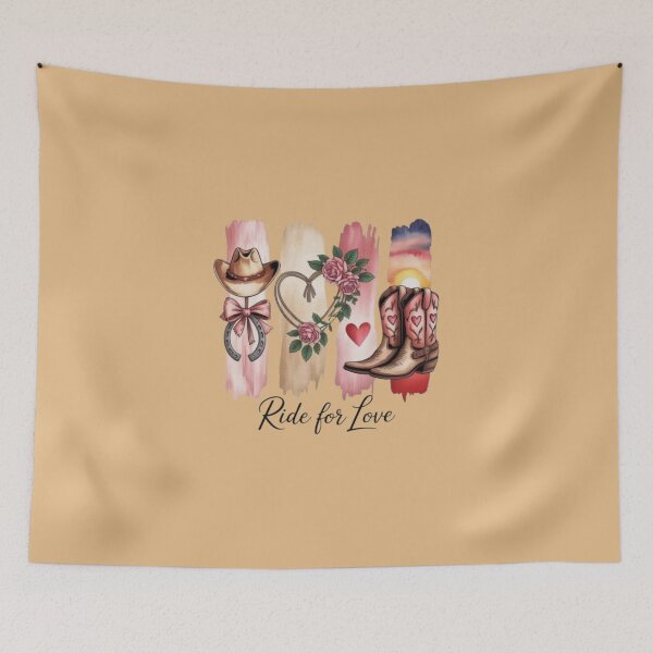 Item preview, Western Cowgirl RIDE FOR LOVE – Boots, Hat, Horse & Cactus Rustic Desert Aesthetic designed and sold by Bizertart.