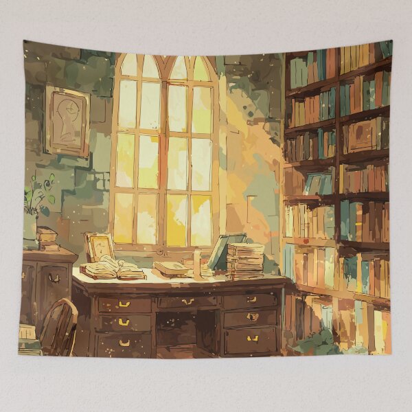 Item preview, Scholar’s Sanctuary Sunlit Library Light Academia designed and sold by bapupa.