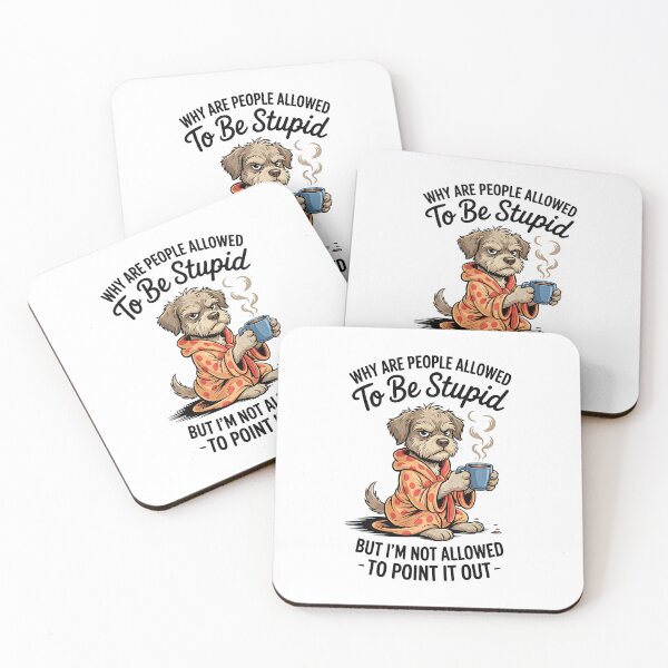 Item preview, funny dog drinking coffee designed and sold by Metaverse8.