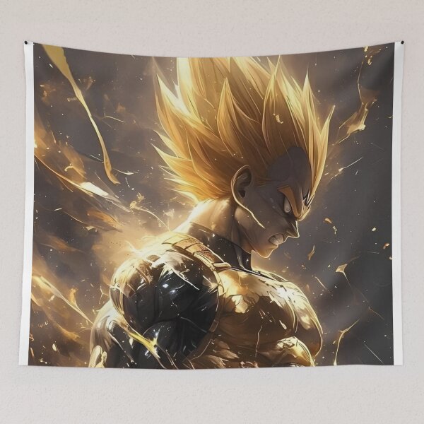 Item preview, Golden Flame Warrior – Epic Anime Power Transformation Art designed and sold by Dyan4.
