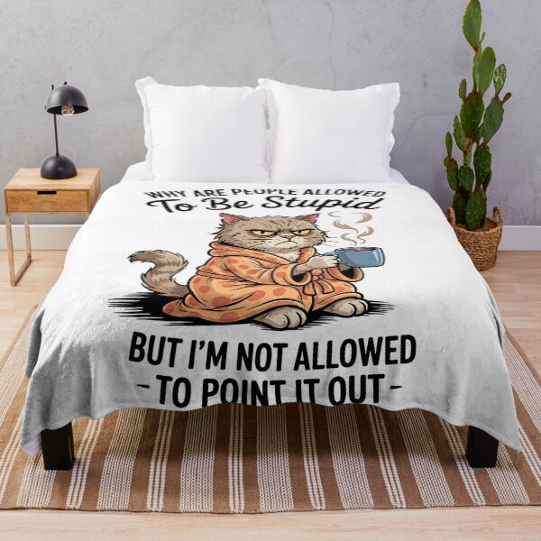 Item preview, funny grumpy cat drinking coffee designed and sold by Metaverse8.