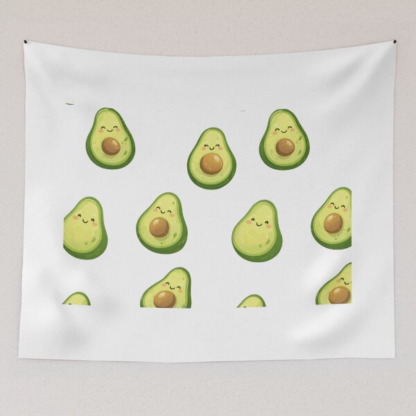Item preview, Cute Avocado Pattern Blanket – Kawaii Vegan Aesthetic Throw designed and sold by Talkdesign.