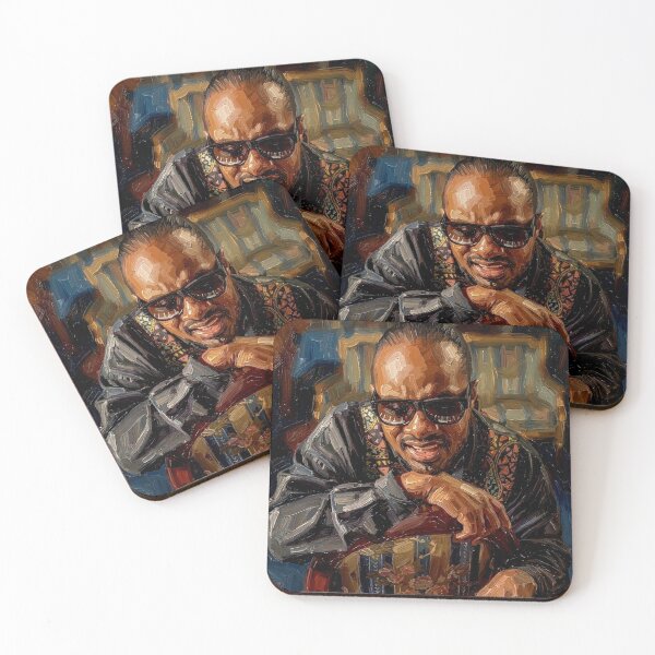 Item preview, The Music Master: Stevie Wonder Soulful Piano Impasto Portrait designed and sold by Art's Diner.