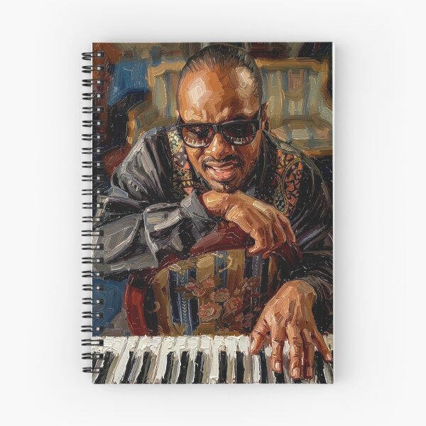 Item preview, El maestro de la música: Retrato conmovedor de Stevie Wonder en piano empastado designed and sold by Art's Diner.