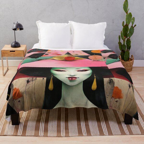 Item preview, Surreal woman in hat, Geisha abstract designed and sold by Coolparrotgirl.
