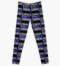 Straight Outta Canberra Retro Style - Gift For An Australian From Canberra in Australian Capital Territory , Design Has The Australia Flag Embedded Leggings