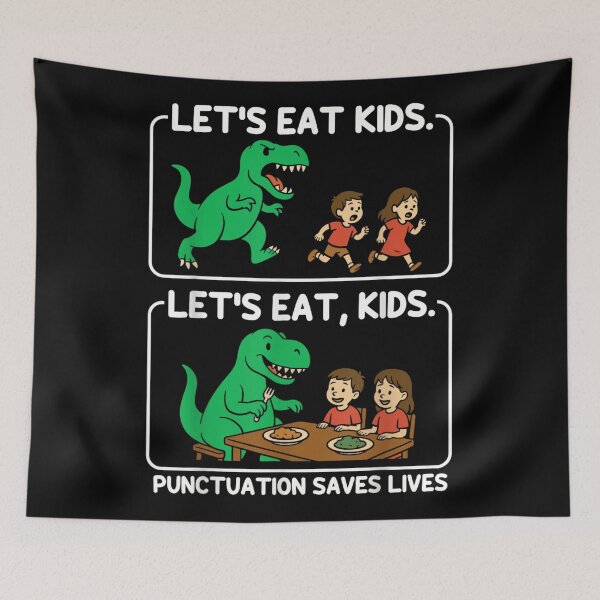 Item preview, Punctuation Saves Lives Funny Dinosaur Lets Eat Kids Grammar Teacher Humor Gift designed and sold by Daisy Grimes.