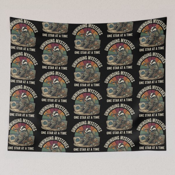Item preview, Unwinding Mysteries – Whimsical Badger Astronomer designed and sold by Dogandesighn.