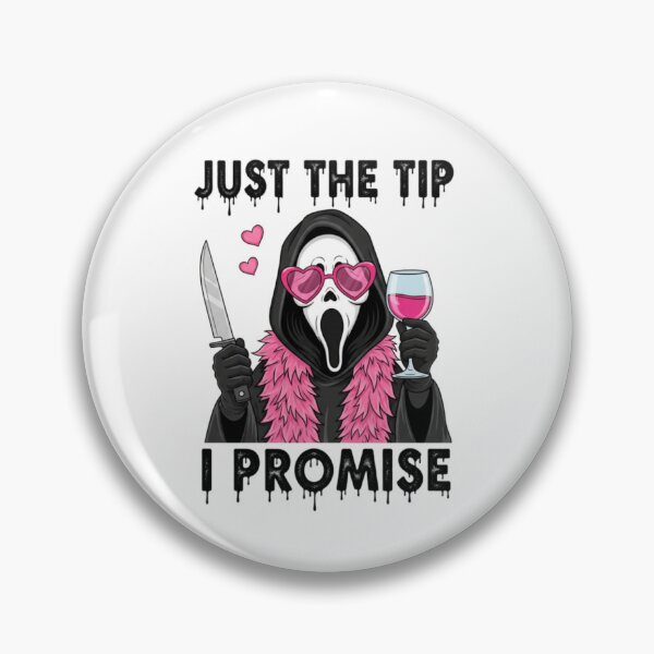 Item preview, Sassy Ghostface Just The Tip I Promise Pink Horror Valentine Slasher Parody designed and sold by Daisy Grimes.