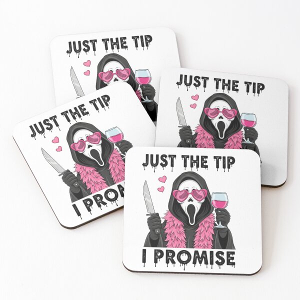 Item preview, Sassy Ghostface Just The Tip I Promise Pink Horror Valentine Slasher Parody designed and sold by Daisy Grimes.