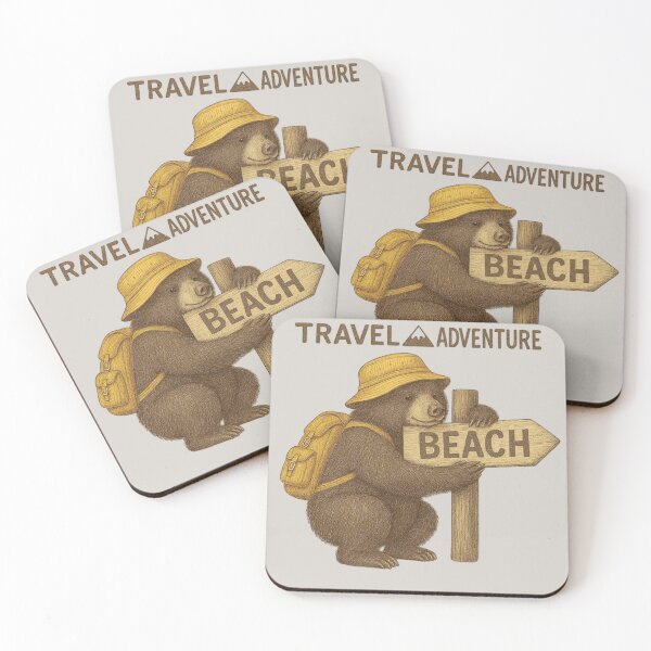 Item preview, Cute kawaii bear with backpack – travel adventure designed and sold by Aloloco.