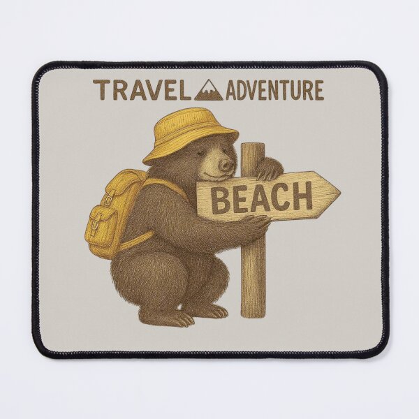 Item preview, Cute kawaii bear with backpack – travel adventure designed and sold by Aloloco.