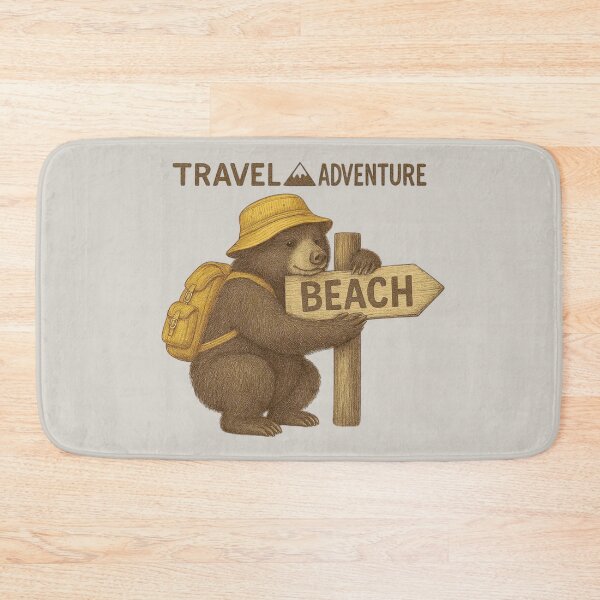 Item preview, Cute kawaii bear with backpack – travel adventure designed and sold by Aloloco.