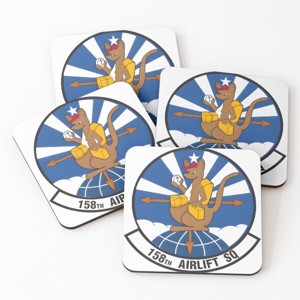 Item preview, Emblem of the 158th Airlift Squadron: The Cargo Kangaroo designed and sold by CharlieDesings.
