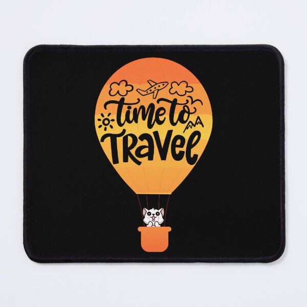 Item preview, Time to Travel Cute Cat Balloon designed and sold by TheBeeKindSpace.