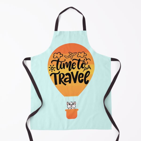 Item preview, Time to Travel Cute Cat Balloon designed and sold by TheBeeKindSpace.