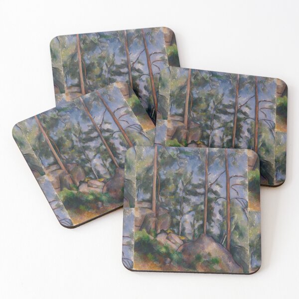 Item preview, Pines and Rocks by Paul Cézanne: Post Impressionist Landscape Wall Art Print designed and sold by artofuniverse.