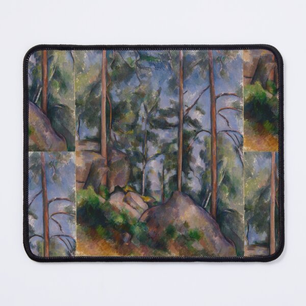 Item preview, Pines and Rocks by Paul Cézanne: Post Impressionist Landscape Wall Art Print designed and sold by artofuniverse.