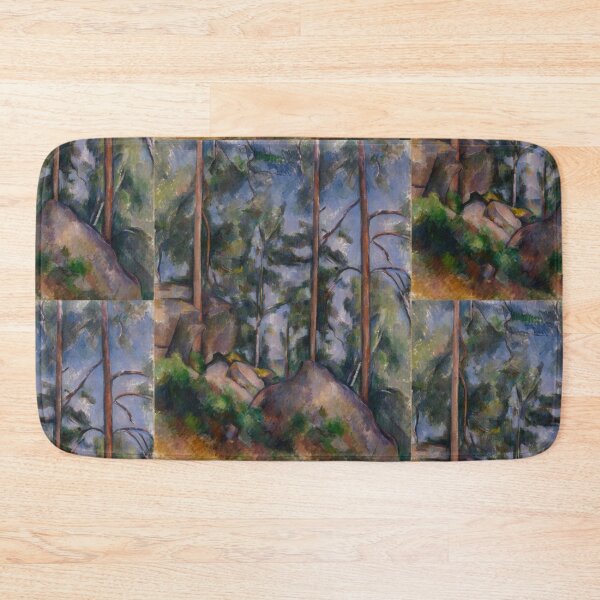 Item preview, Pines and Rocks by Paul Cézanne: Post Impressionist Landscape Wall Art Print designed and sold by artofuniverse.