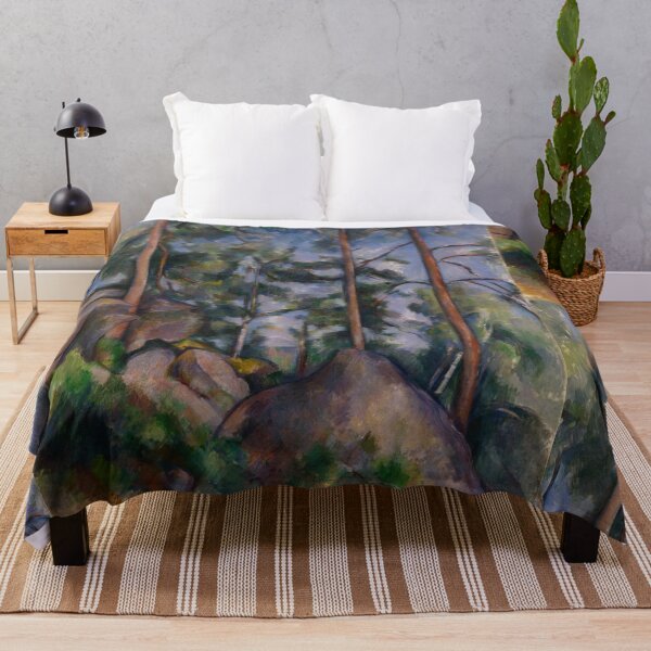Item preview, Pines and Rocks by Paul Cézanne: Post Impressionist Landscape Wall Art Print designed and sold by artofuniverse.