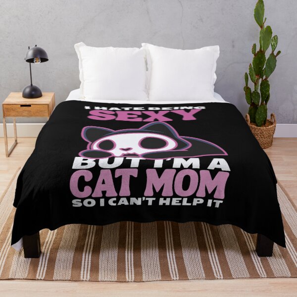 Item preview, i hate being sexy but i'm a cat mom so i can't help it in pink cat Classic Funny T-Shirt designed and sold by OldSkullDesigns.