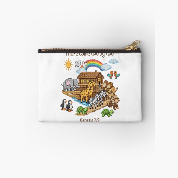 Item preview, Heirloom Cross Stitch Baby Onesie – Noahs Ark Design – Genesis 7:9 Christian Scripture Baby Bodysuit – Christian Baby Shower Gift Onesie designed and sold by WicketGate.