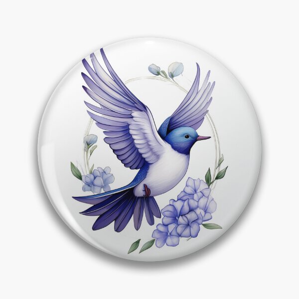 Item preview, Joy of Freedom | Blue Bird Flying Through Flowers Art designed and sold by RS-Globalist-.