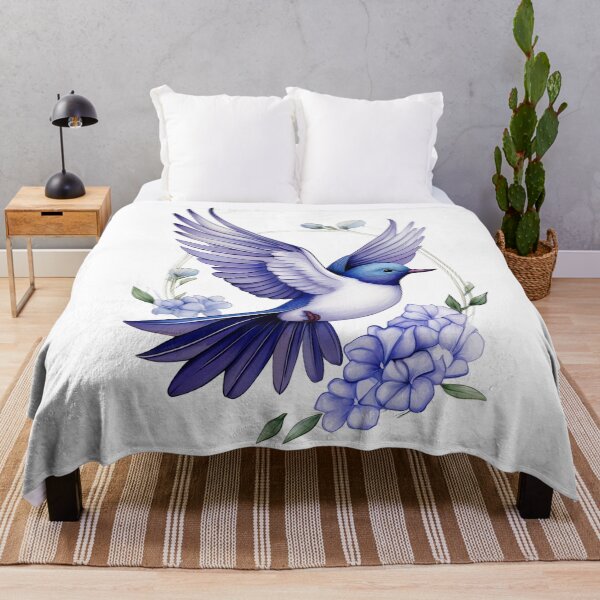 Artikelvorschau, Freude an der Freiheit | Kunst: Blauer Vogel fliegt durch Blumen entworfen und verkauft von RS-Globalist-.