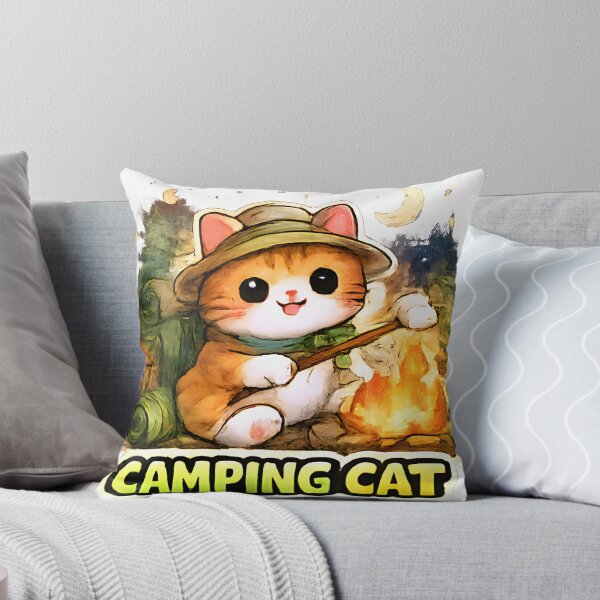 Item preview, Kawaii Cute Camping Cat designed and sold by VictorySticker.