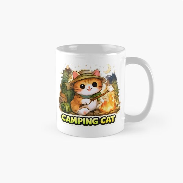 Item preview, Kawaii Cute Camping Cat designed and sold by VictorySticker.
