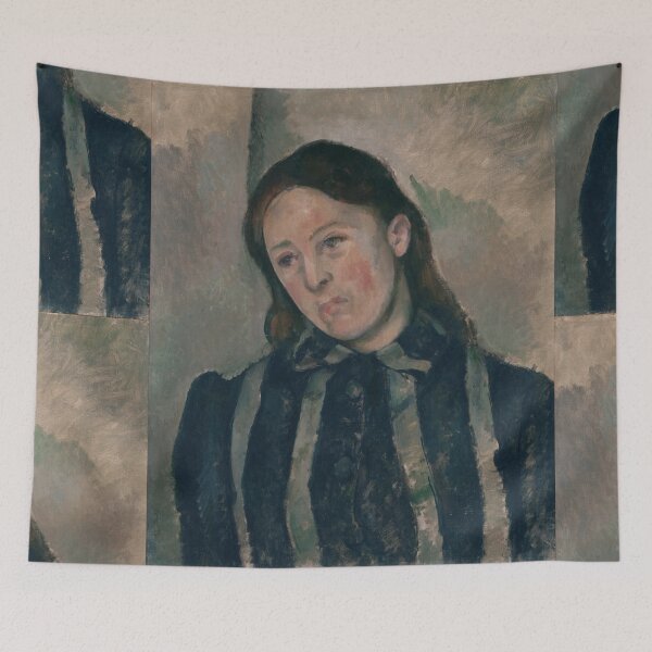 Item preview, Portrait of Madame Cezanne by Paul Cézanne: Post Impressionist Portrait Print designed and sold by artofuniverse.