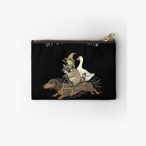 Item preview, Off To Cause A Kerfuffle Funny Animals Riding Dachshund Wizard Frog Raccoon designed and sold by Phil Ben.