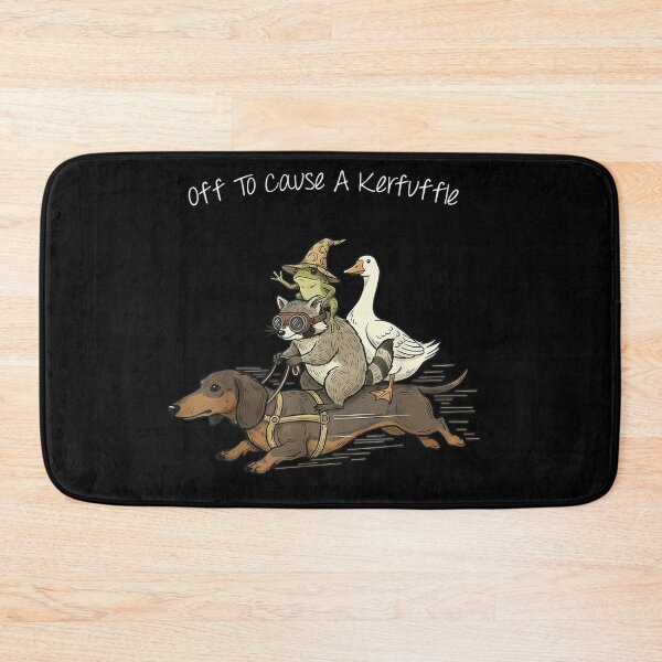Item preview, Off To Cause A Kerfuffle Funny Animals Riding Dachshund Wizard Frog Raccoon designed and sold by Phil Ben.