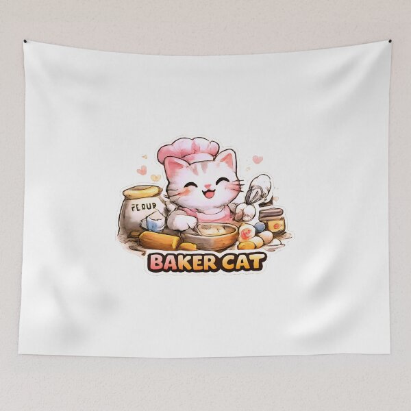 Item preview, Kawaii Cute Baker Cat designed and sold by VictorySticker.